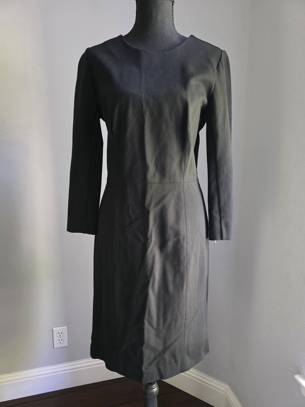 J. Crew Black Long-Sleeve Sheath Dress